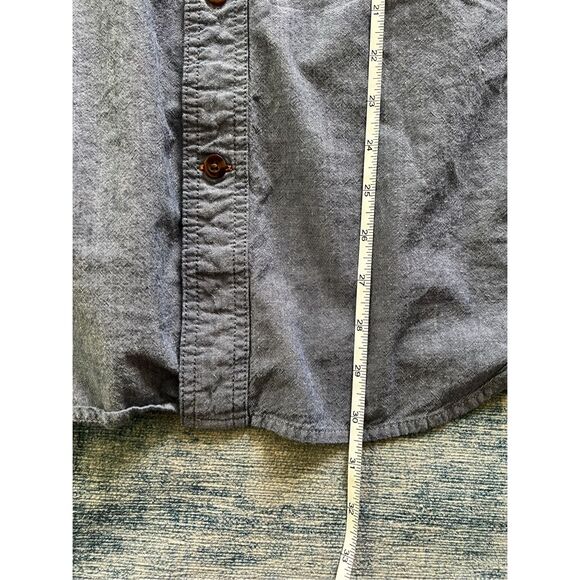 Carhartt Denim Blue Relaxed Fit Short Sleeve Button Down Chambray Shirt Medium - Picture 7 of 7